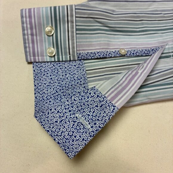 Tommy Bahama Men's The Newport Coast 3XB Stripe Long Sleeve Shirt Contrast Cuff - Picture 4 of 8